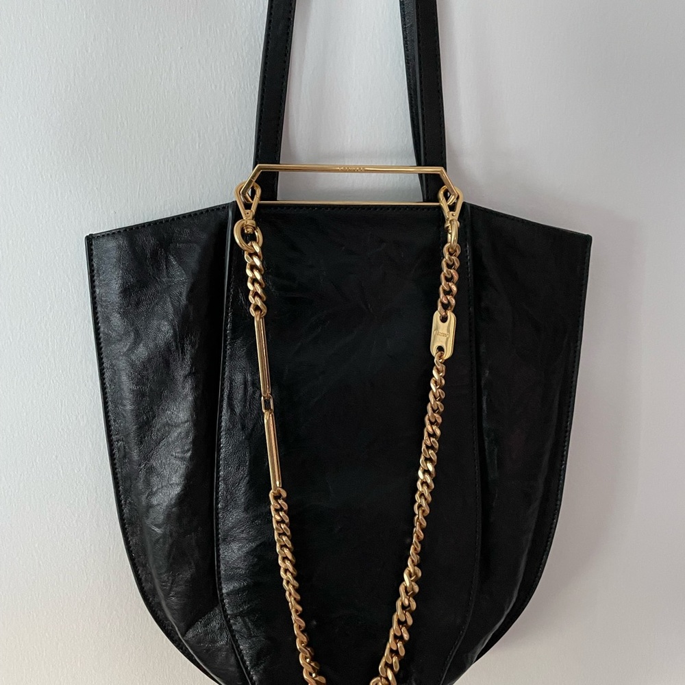 Loeuvre Sac de Ballon Medium Black Leather Bag